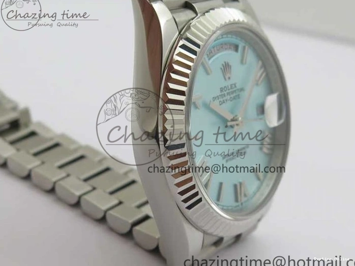0501 WaterResistant Day Date 40 SS Bp Maker 1:1 Best Edition Tiffany Blue Roman Dial on SS Bracelet A 2549
